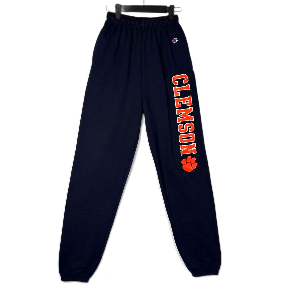 Champion Clemson Tigers Sweatpants Men's Navy Blue Spell Out Pants NCAA